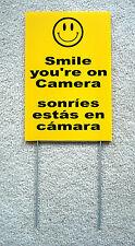 Smile Youre On Camera Sign 8x12 With Stake Security Surveillance Spanish