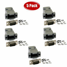 5 Pcs Db9 D Sub 9 Pin Male Solder Cup Serial Connector Plastic Hood Shell