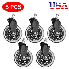 5 Pack Office Chair Caster Rubber Swivel Wheels Replacement Heavy Duty 3 Inch Us