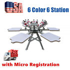 Usa 6 Color 6 Station Silk Screen Printing Press Machine With Micro Registration