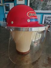 Vintage Superglas Fibre Metal Duck Bill Hard Hat Red With Rare Face Shield