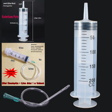 1pc 200ml Plastic Large Capacity Syringe Inlet Oil Measuring With Silicone Tube