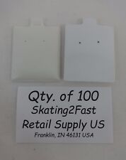 Qty 100 White Plain Puffed Earring Cards Hold 15 X 175