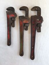 Ridgid Heavy Duty Pipe Wrench Lot 10 12 14 Inch Plumber Construction Well Used