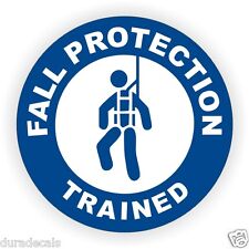 Fall Protection Trained Hard Hat Decal Helmet Sticker Safety Harness Scaffold