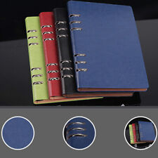 A5 Classic Refillable Notebook Loose Pocket Leather 6 Holes Ring Binder 11 Color