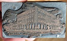 Vintage Copper On Wood Letterpress Print Block Ymca Building Street Scene Pb54