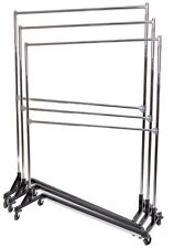 Commercial Grade Double Bar Rolling Z Rack With Nesting Black Base Set Of 3