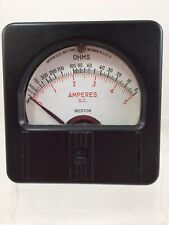 Vintage Weston Amperes Dc Ohms Meter Gauge Model 1301