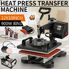 8in1 12x10 Digital T Shirt Heat Press Machine Combo Sublimation Transfer Printer
