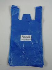500 Qty Blue Plastic T Shirt Retail Shopping Bags With Handles 8x5x16 Sm