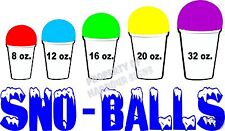 Sno Balls Decal 14 Sizes Snow Cones New Orleans Style Concession Trailer Cart
