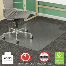 Deflecto Supermat Frequent Use Chair Mat Medium Pile Carpet Beveled 45x53 Withlip