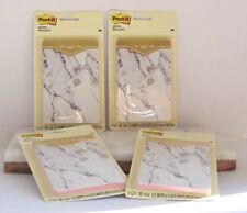 Post It Note Pad White Marble Cover 35 X 56 Pink Lined Sheets Purse Lot Of 4