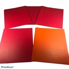 Lot Of 5 Pen And Gear Paper Stock 2 Pocket 3 Prong Folders 4 Red 1 Orange New
