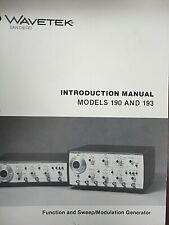 Wavetek Models 190 Amp 193 Functionampsweep Modulationgenerator Introduction Manual