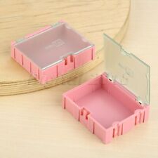 2pcs Durable Pink Plastic Electronic Component Parts Case Storage Box Organizer