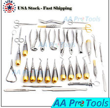 74 Pc Oral Dental Surgery Extracting Elevators Forceps Instrument Kit Set Dn 419
