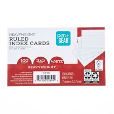 8 Packs Pen Gear Heavyweight Ruled Index Cards White 100 Count 3 X 5