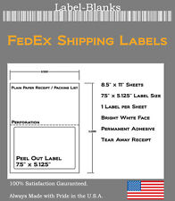 250 Fedex Shipping Labels Label With Tear Off Receipt Laser Ink Jet 5327 5127