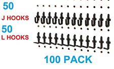 Plastic Black Pegboard Wall Locking Hooks 50 J Amp 50 L Pack Pegboard Not Included