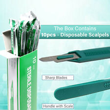 Disposable Scalpel Blades 15 Sharp Tempered Stainless Steel Blades Box 10 Pcs