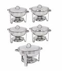 5-pack Round Chafing Dish Buffet Chafer Warmer Set Wlid 5 Quartstainless Steel