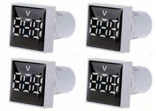 4x Panel Mount Ac Voltmeters With A 3 Digit White Digital Display Led 20 277vac