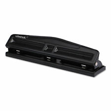 3 Hole Punch 12 Sheet Deluxe Adjustable Two Or Three Hole Punch 932 Black