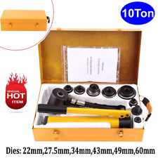 10 Ton 6 Die Hydraulic Knockout Punch Hand Pump Hole Tool Driver Kit Withcase New
