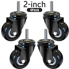 4x 2 Inch Rubber Casters Heavy Duty Safety Brake Wheels For Wire Shelving Rack