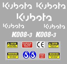 Decal Sticker Set For Kubota K008 3 Mini Digger Bagger Pelle K008