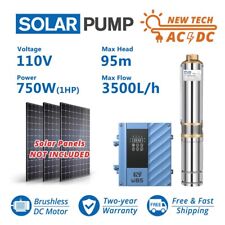 3 Acdc Solar Powered Bore Well Water Pump 1hp Submersible Hybrid Deep 110220v