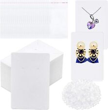 White Earring Cards Anezus 400 Pcs Earring Packaging Supplies Kit With Earring