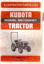 Kubota B6100hst Tractor Illustrated Parts List