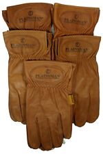 Plainsman Premium Goatskin Cabretta Brown Leather Gloves 5 Pairs Sm Xl New