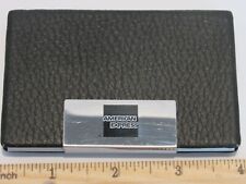 Black Pu Leather Pocket Metal Business Credit Card Holder American Express Logo