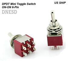 1pc Dpdt Mini Toggle Switch On On Solder Lug High Quality 5a 120v 3a 250v