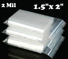 15x 2 Zip Seal Bags Clear 2 Mil Plastic Reclosable Lock Mini Baggies 2mil