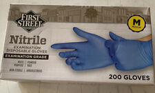 First Street Blue Examination Nitrile Gloves 4 Mil Dental Food Medical 200 Bx