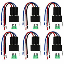 6pcs 12v 4pin Fuse Relay Switch Harness Set Spst 30a 14 Awg Hot Wires Us