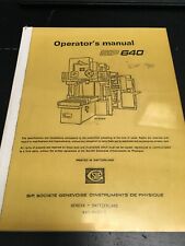 Sip 640 740 Societe Genevoise Operators Manual