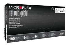 Microflex Midknight Black Nitrile Gloves 100ctbox Medium Size