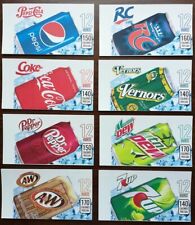 8 Vintage Soda Vending Machine 12oz Can Vend Labels Flavor Strip