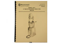 Delta Rockwell 14 Band Saw Wood Amp Metal Operating Amp Parts List Manual 1096