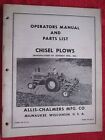 Vintage Allis Chalmers Jeoffroy Chisel Plows Operating Parts Manual