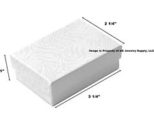 Wholesale 400 White Swirl Cotton Filled Jewelry Gift Boxes 3 14 X 2 14 X 1