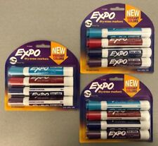 Lot Of 3 Pkgs Expo Low Odor Chisel Tip Dry Erase Markers 4 Colors Free Shipping