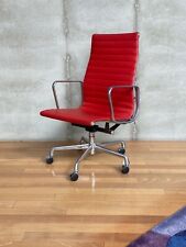 Herman Miller Genuine Eames Aluminum Group Executive Chair Red Leather