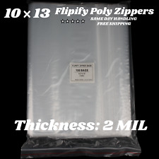 10x13 Clear 2 Mil Zipper Bags Poly Plastic Reclosable Seal Food Storage Baggie